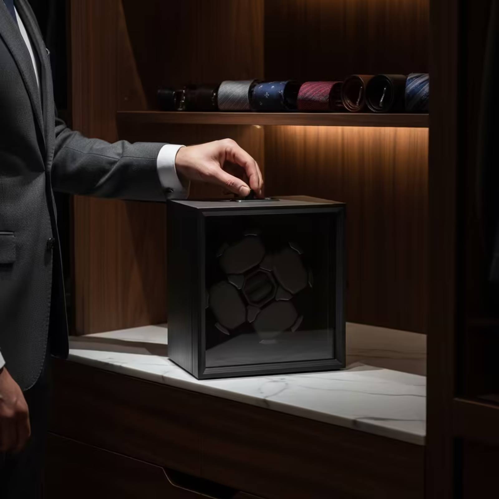 Quiet Luxury Watch Men - Avvolgitore Automatico per 4 Orologi in