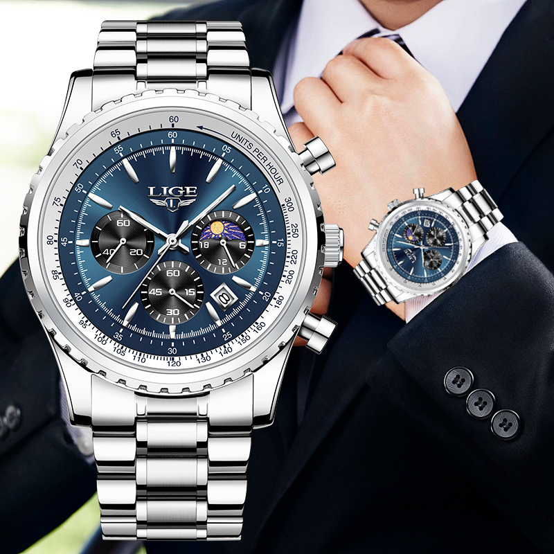 Luxury Watch Wallpaper - LIGE Brand Luxury Quartz Man Watch