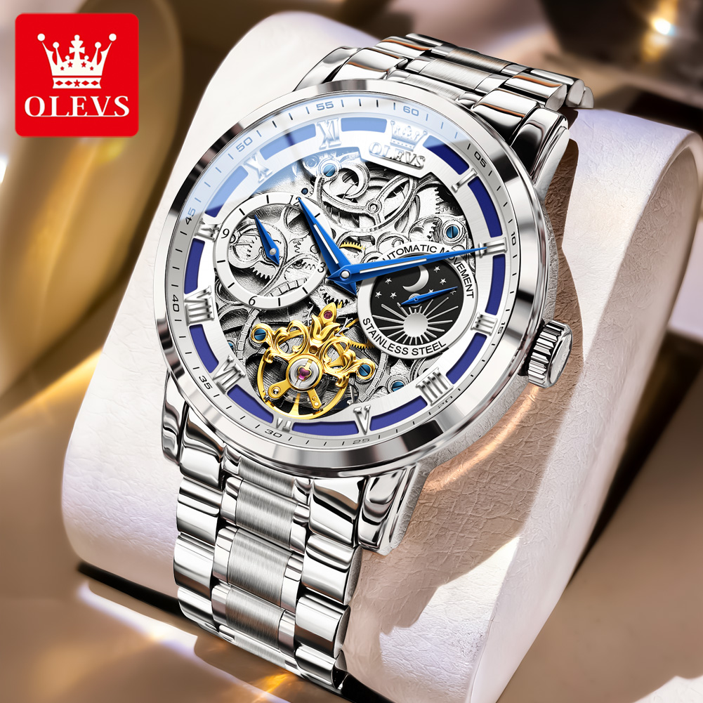Luxury Watch Moon Phase - OLEVS 6670 Orologio da Uomo Originale