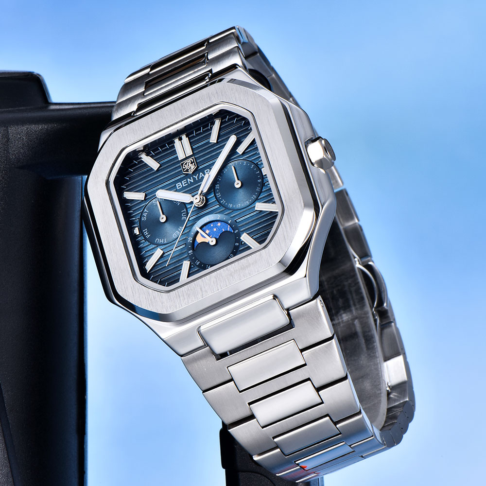 Luxury Watch Moon Phase - BENYAR Nuovo orologio da uomo da
