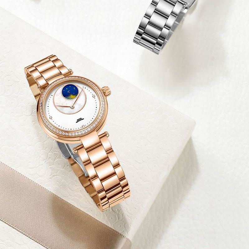 Luxury Watch Moon Phase - Orologio automatico Beijing con cinturino in