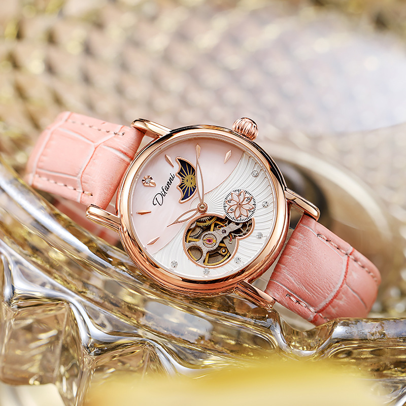 Luxury Watch Moon Phase - Lady orologi meccanici automatici fiori girevoli