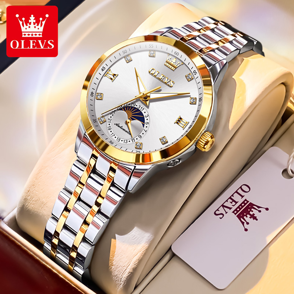 Luxury Watch Moon Phase - OLEVS 7041 Orologio Meccanico da Donna