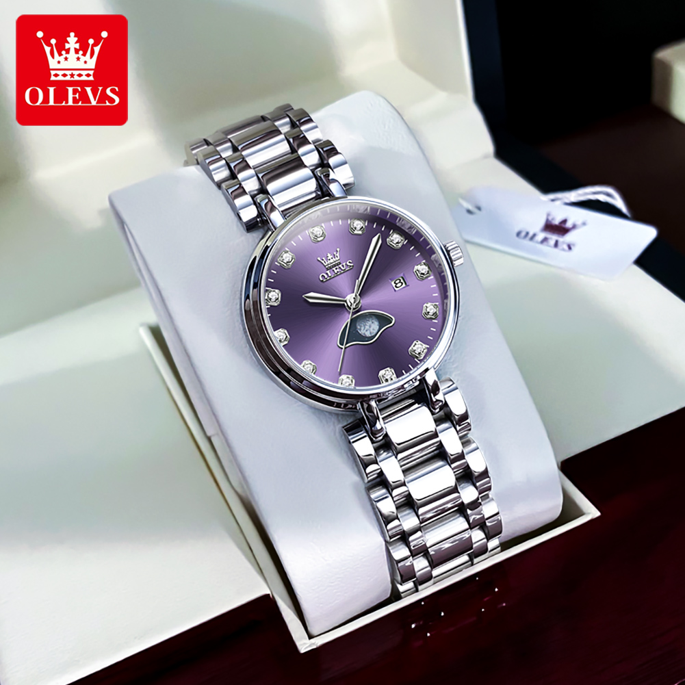 OLEVS Orologio al quarzo con q - Luxury Watch Moon Phase recensione e prezzo