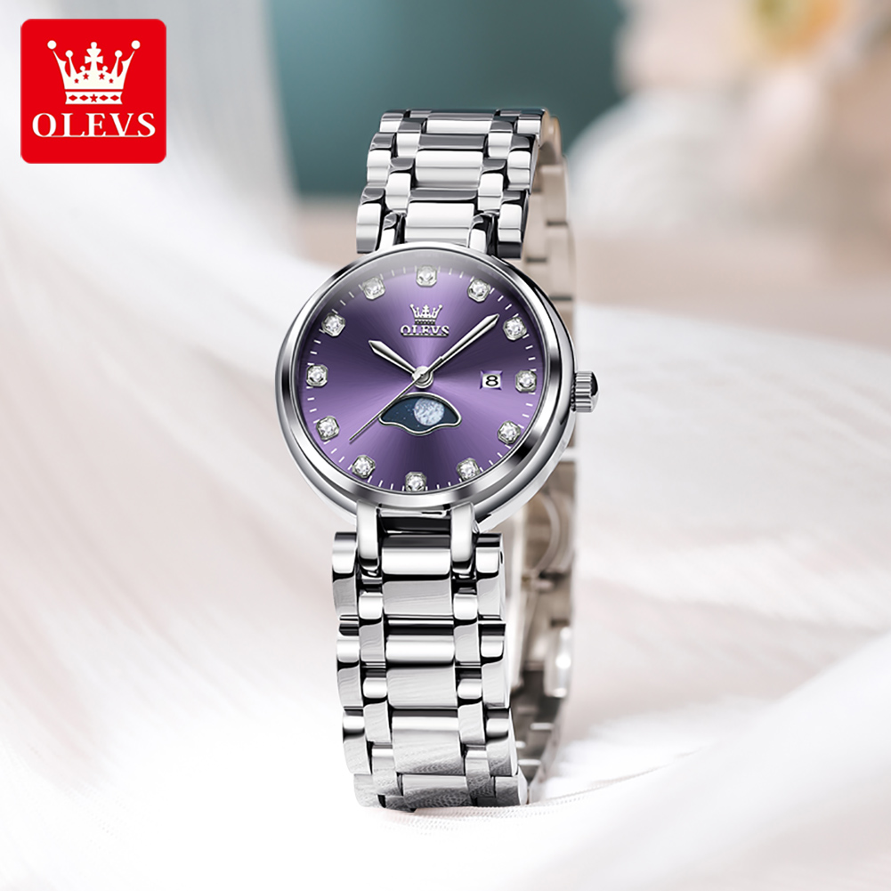 OLEVS Orologio al quarzo con q - Luxury Watch Moon Phase recensione e prezzo