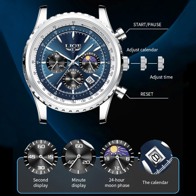 LIGE Brand Luxury Quartz Man W - Luxury Watch Wallpaper recensione e prezzo