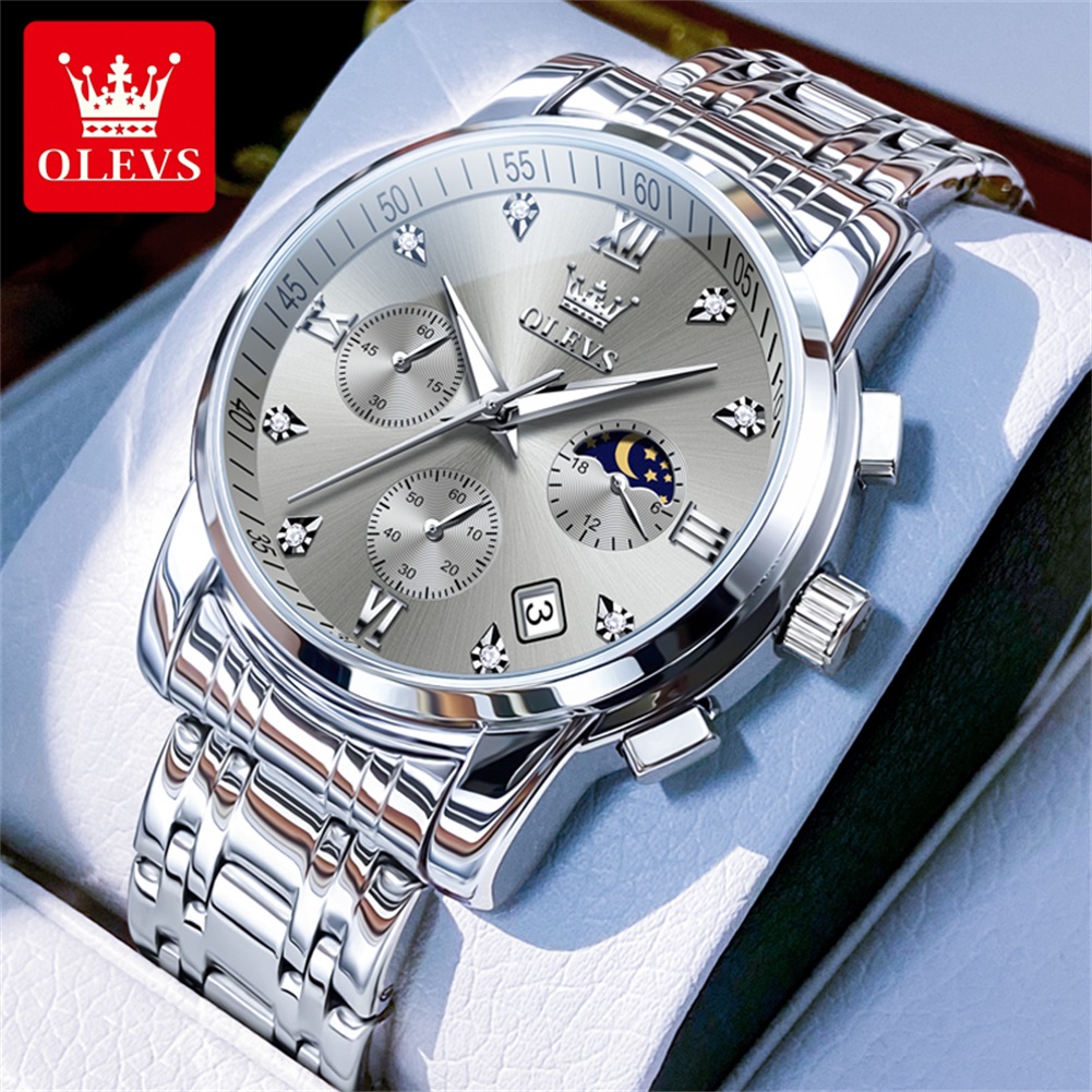 OLEVS 2858 Orologio al quarzo  - Luxury Watch Moon Phase recensione e prezzo