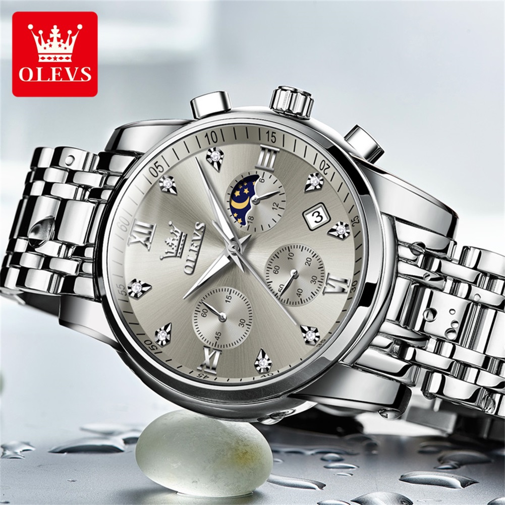 OLEVS 2858 Orologio al quarzo  - Luxury Watch Moon Phase recensione e prezzo