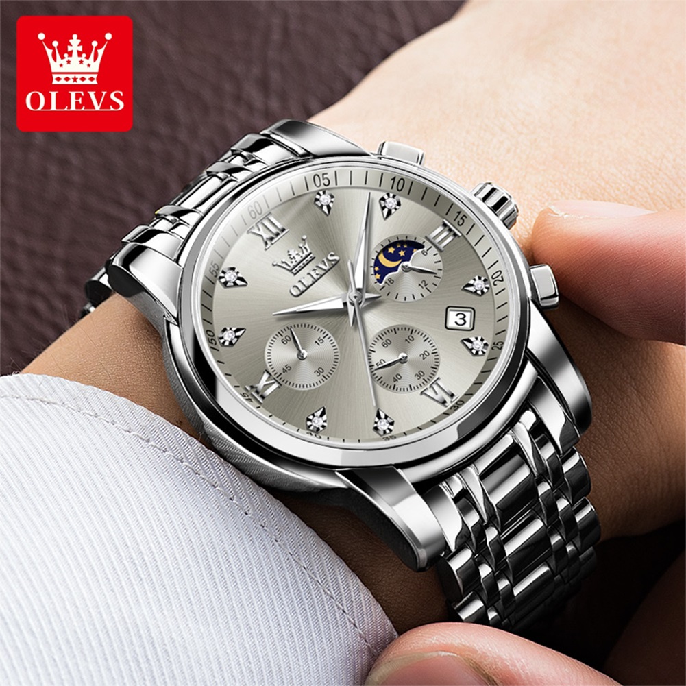 OLEVS 2858 Orologio al quarzo  - Luxury Watch Moon Phase recensione e prezzo