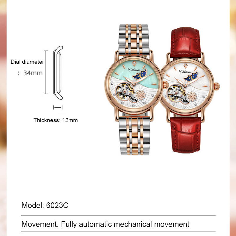 Lady orologi meccanici automat - Luxury Watch Moon Phase recensione e prezzo