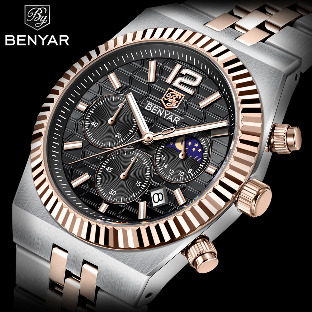 BENYAR Cronografo 40mm Orologi - Luxury Watch Moon Phase recensione e prezzo