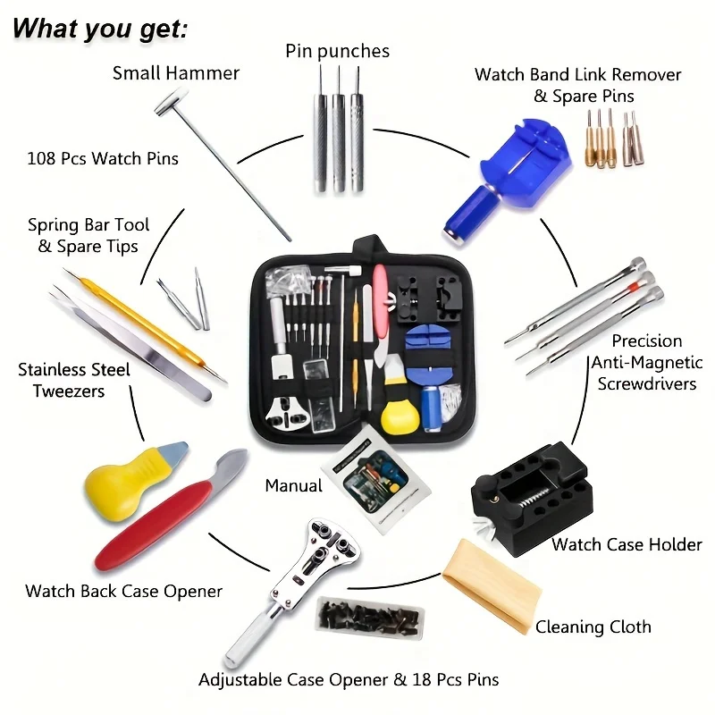 147 pz/set Orologiaio Riparazi - Luxury Watch Cleaning Kit recensione e prezzo